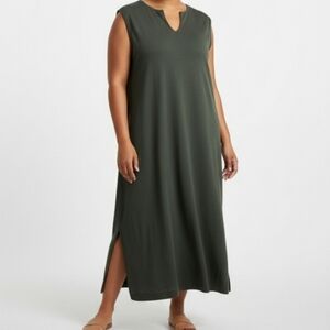 White Stag Sleeveless Olive V-Neck Dress Size 1X